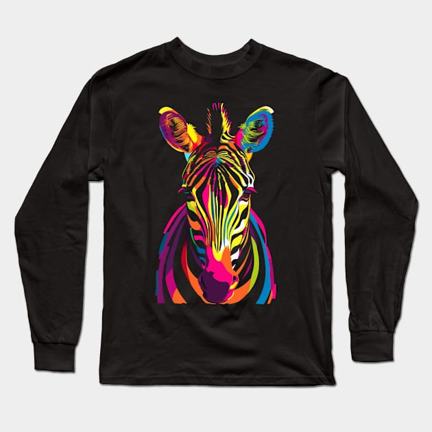 Zebra Endangered Existence Long Sleeve T-Shirt by Infinity Painting